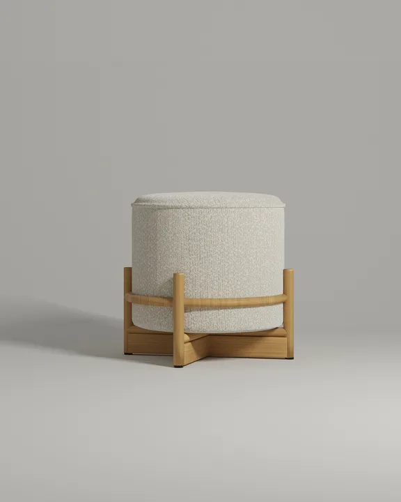 Мягкий пуф Рэсса. Материал: букле. Цвет: бежевый