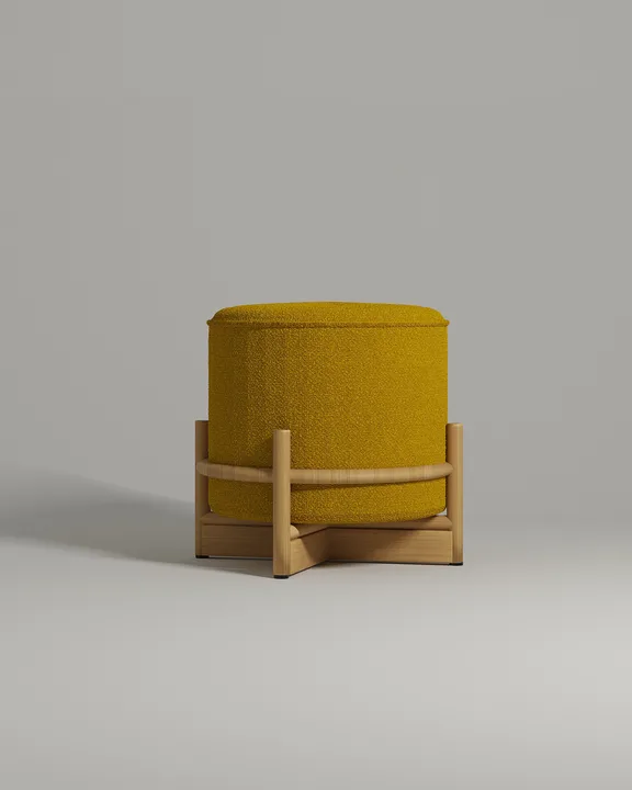 Мягкий пуф Рэсса. Материал: букле. Цвет: желтый