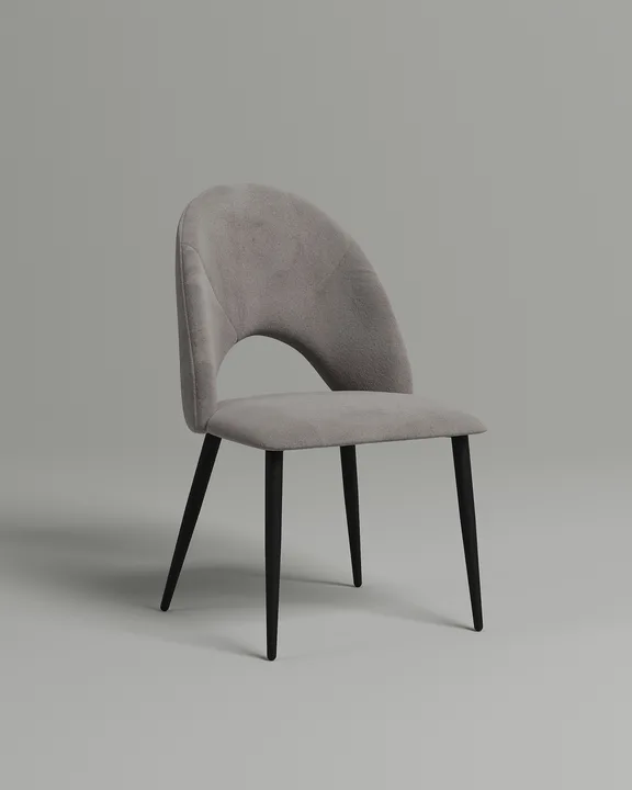 Удобный стул Сэват. Материал: велюр. Цвет: серый (Velutto 08)