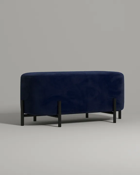 Мягкая банкетка Флура. Материал: велюр. Цвет: синий