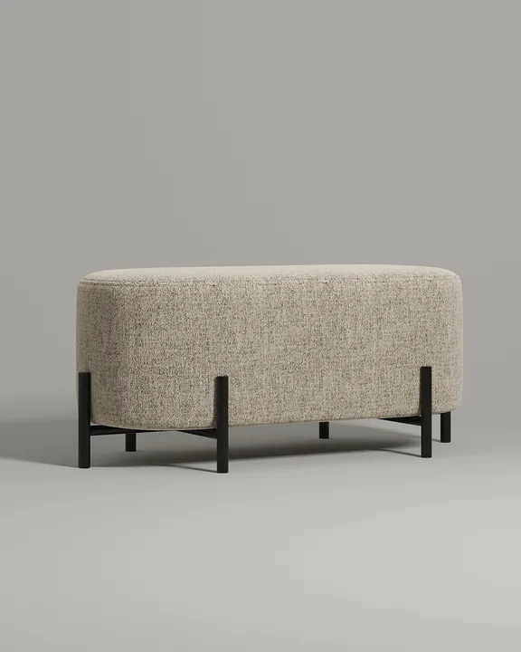 Мягкая банкетка Флура. Материал: рогожка. Цвет: бежевый