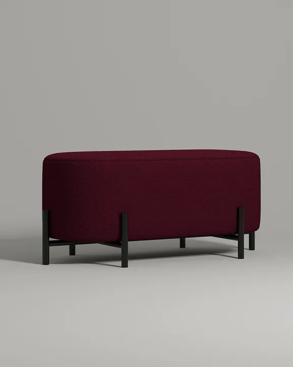 Мягкая банкетка Флура. Материал: букле. Цвет: бордо