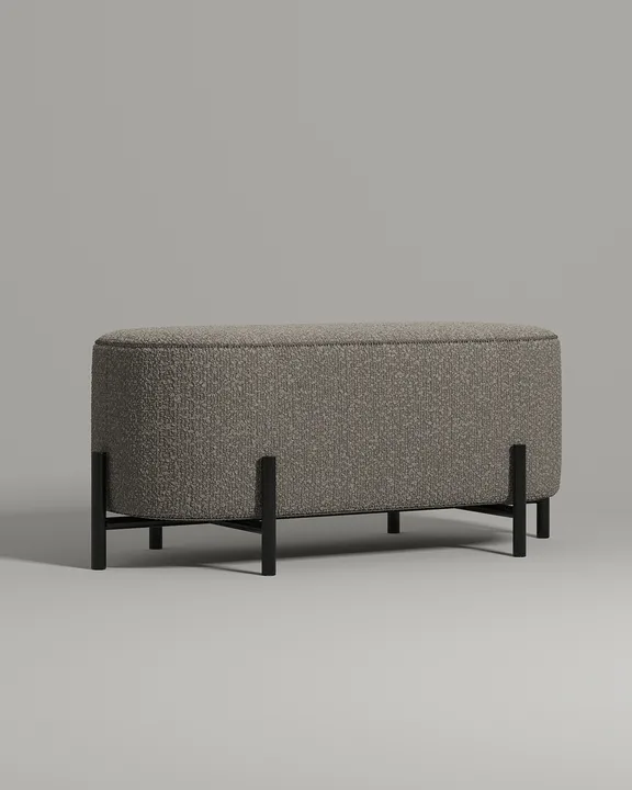 Мягкая банкетка Флура. Материал: букле. Цвет: бежевый