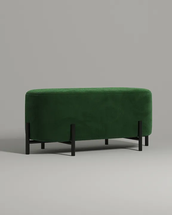 Мягкая банкетка Флура. Материал: велюр. Цвет: зеленый