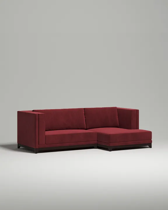 Стильный угловой диван Паллмер угловой. Материал: Велюр. Цвет: Бордо