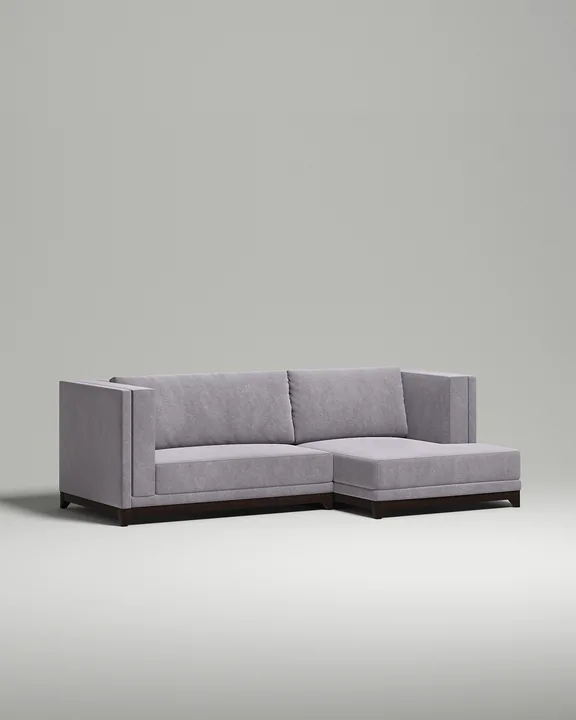 Стильный угловой диван Паллмер угловой. Материал: Велюр. Цвет: Фиолетовый