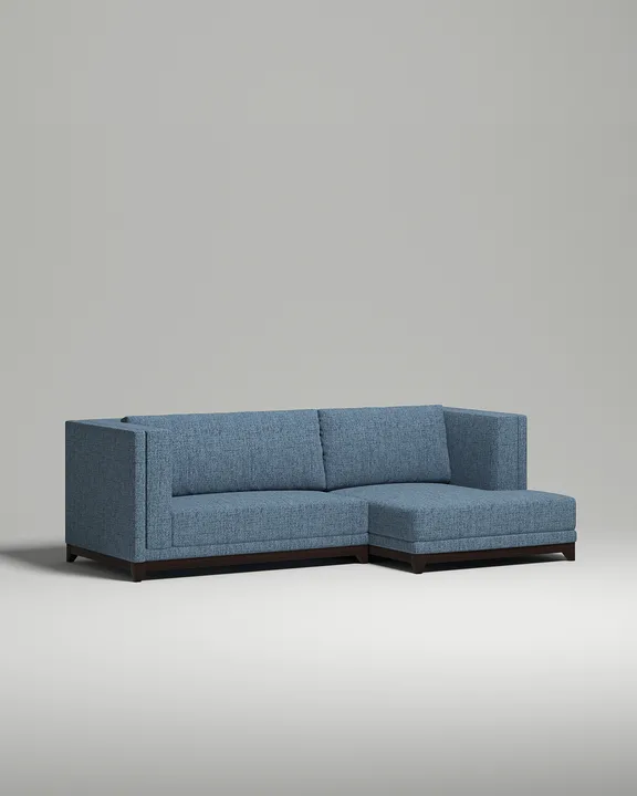 Стильный угловой диван Паллмер угловой. Материал: рогожка. Цвет: Синий