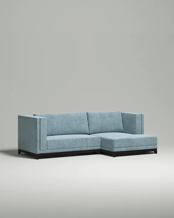 Стильный угловой диван Паллмер угловой. Материал: Искусственная замша. Цвет: Серый