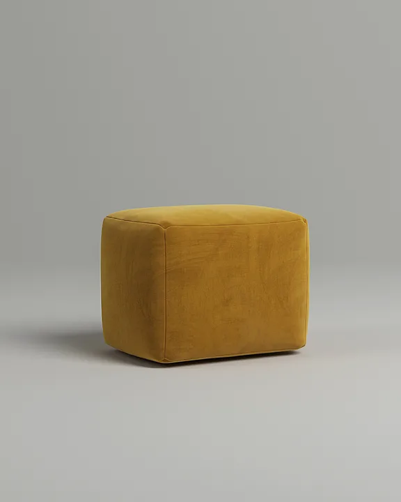 Мягкий пуф Глома. Материал: велюр. Цвет: горчичный