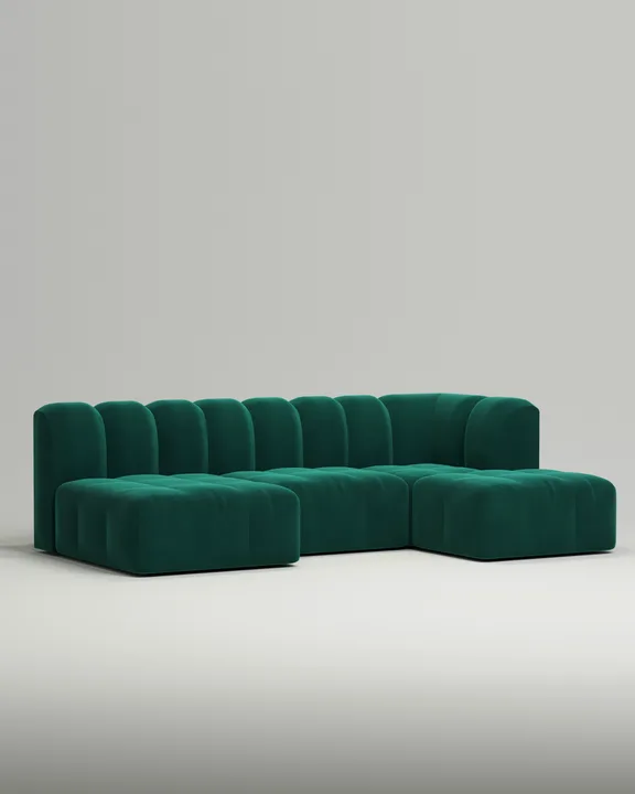 Стильный модульный диван Мортимер модульный. Материал: Велюр. Цвет: Изумрудный Стильный модульный диван Мортимер модульный. Материал: Велюр. Цвет: Изумрудный