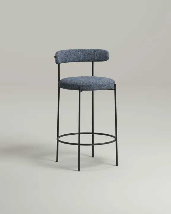 Удобный стул Рэмоунс барный. Материал: рогожка. Цвет: синий (Mys 788)