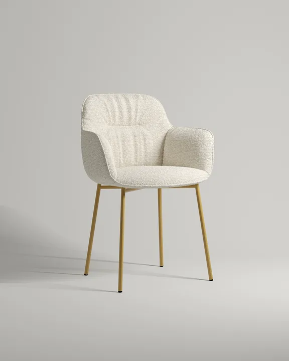 Удобный стул Pile. Материал: букле. Цвет: белый (Buckle white A)