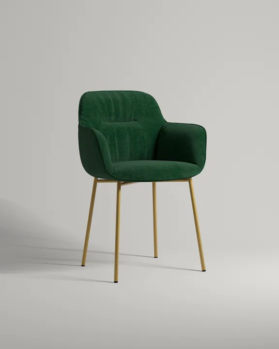 Удобный стул Pile. Материал: велюр. Цвет: зеленый (Avatar 668)