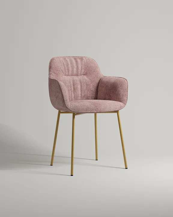 Удобный стул Pile. Материал: флок. Цвет: розовый (Dania lilac A)