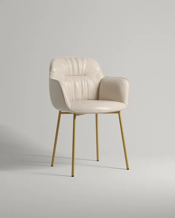 Удобный стул Pile. Материал: искусственная кожа. Цвет: бежевый (Oregon 12)