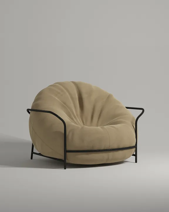 Кресло Тромс на ножках с подлокотниками (бежевый велюр) Кресло Тромс на ножках с подлокотниками (бежевый велюр - Novus 152) от Kalibroom