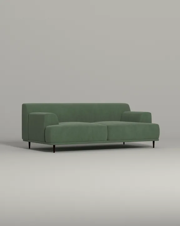 Стильный прямой диван Kingston. Материал: Велюр. Цвет: Зеленый