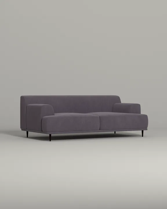 Стильный прямой диван Kingston. Материал: Велюр. Цвет: Фиолетовый