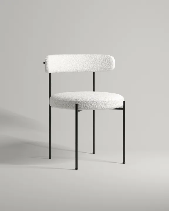 Удобный стул Рэмонс. Материал: искусственный мех. Цвет: белый (Hush 000)