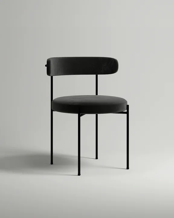 Удобный стул Рэмонс. Материал: велюр. Цвет: черный (Velutto 34)