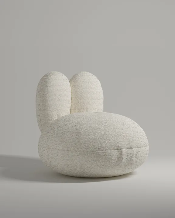 Кресло Арэд без ножек и подлокотников (белое букле - Buckle white A) от Kalibroom