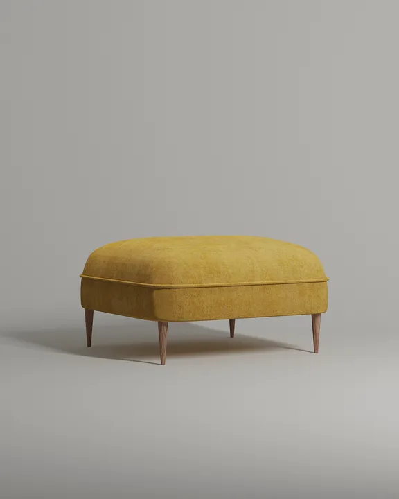 Мягкий пуф Нико. Материал: искусственная замша. Цвет: горчичный