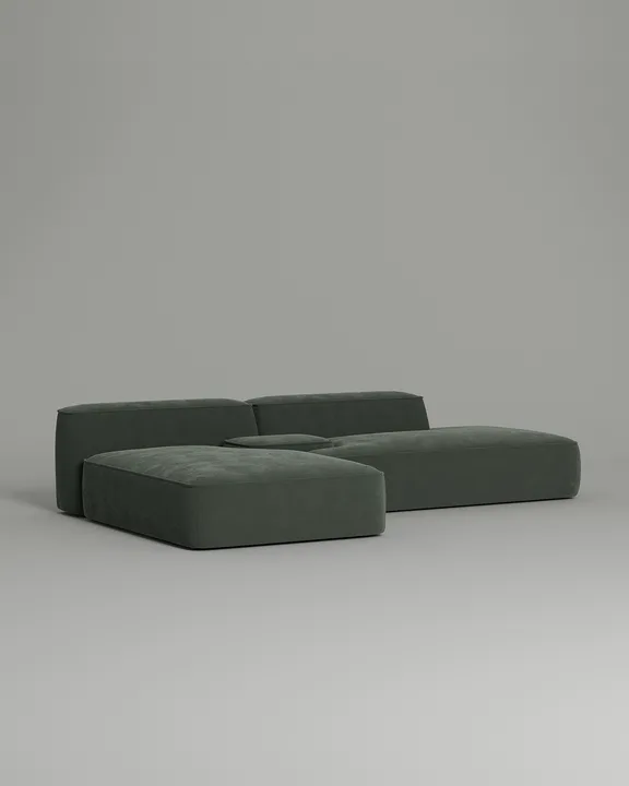 Стильный модульный диван Капри модульный. Материал: Велюр. Цвет: Зеленый