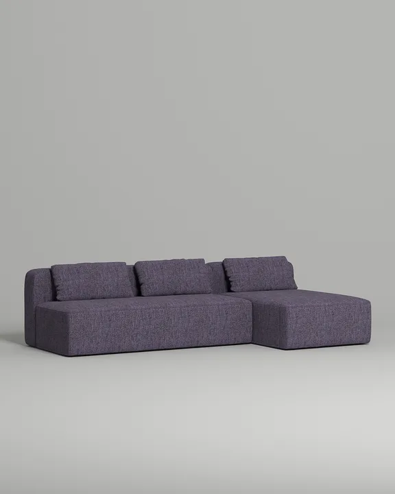 Стильный угловой диван Ламас. Материал: рогожка. Цвет: Фиолетовый Стильный угловой диван Ламас. Материал: рогожка. Цвет: Фиолетовый