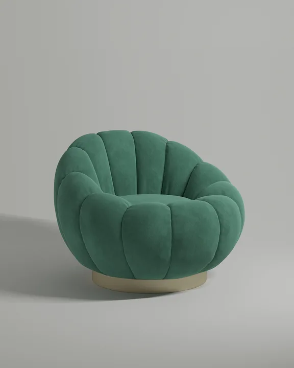Кресло Гранд без ножек и подлокотников (зеленый велюр) Кресло Гранд без ножек и подлокотников (зеленый велюр - Velutto 43) от Kalibroom