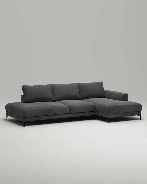 Стильный угловой диван Индастриал. Материал: Велюр. Цвет: Серый Стильный угловой диван Индастриал. Материал: Велюр. Цвет: Серый