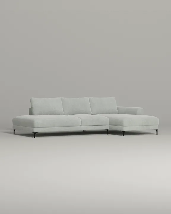 Стильный угловой диван Индастриал. Материал: Велюр. Цвет: Серый