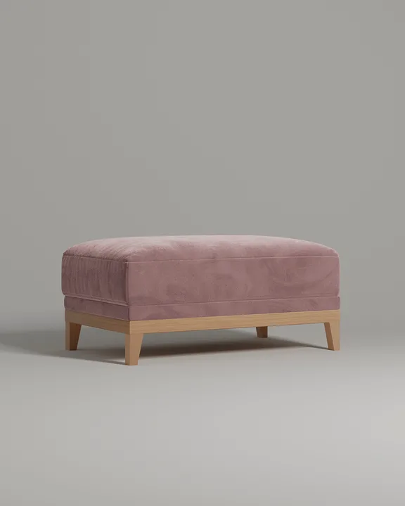 Мягкая банкетка Паллмер. Материал: велюр. Цвет: розовый