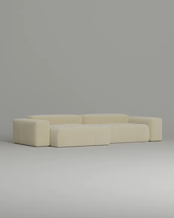 Стильный угловой диван Ковентри угловой. Материал: Букле. Цвет: Бежевый