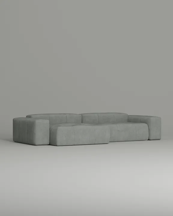 Стильный угловой диван Ковентри угловой. Материал: Искусственная замша. Цвет: Серый