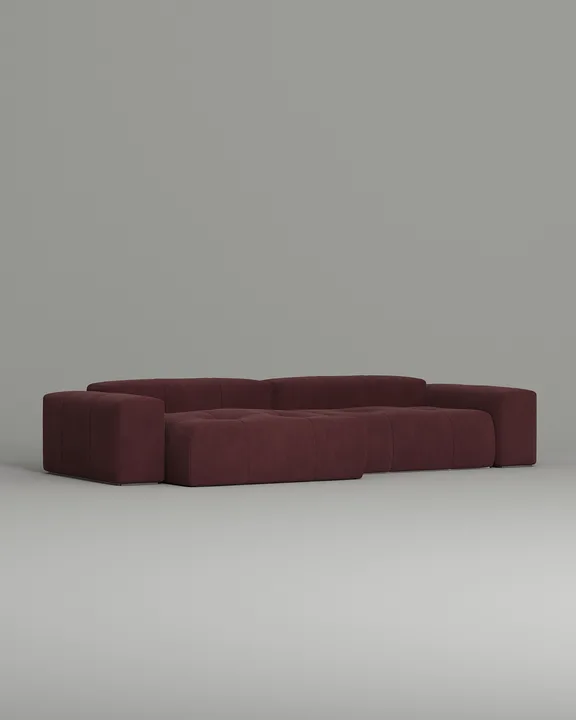 Стильный угловой диван Ковентри угловой. Материал: Велюр. Цвет: Бордо