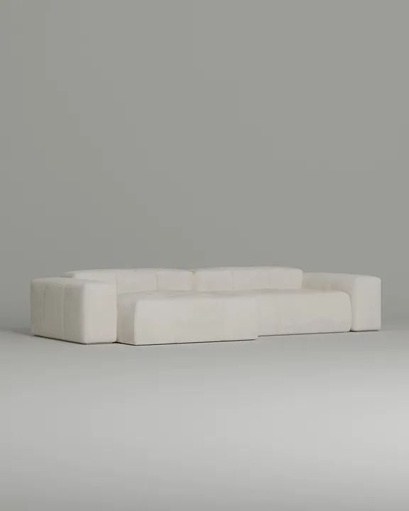 Стильный угловой диван Ковентри угловой. Материал: Велюр. Цвет: Белый