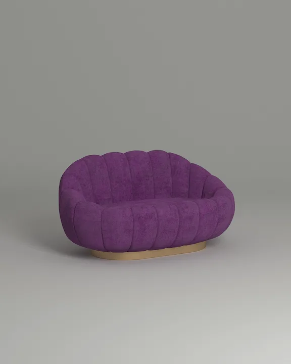 Стильный прямой диван Гранд. Материал: Микровельвет. Цвет: Фиолетовый