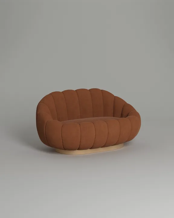 Стильный прямой диван Гранд. Материал: Искусственная замша. Цвет: Оранжевый