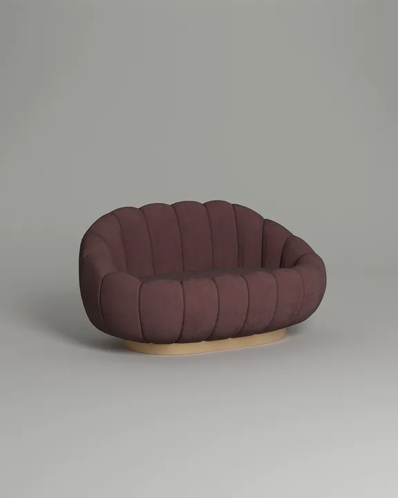 Стильный прямой диван Гранд. Материал: Искусственная замша. Цвет: Бордо