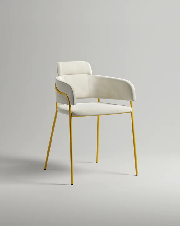 Удобный стул Хэдеби. Материал: металл. Цвет: желтый (RAL 1018)