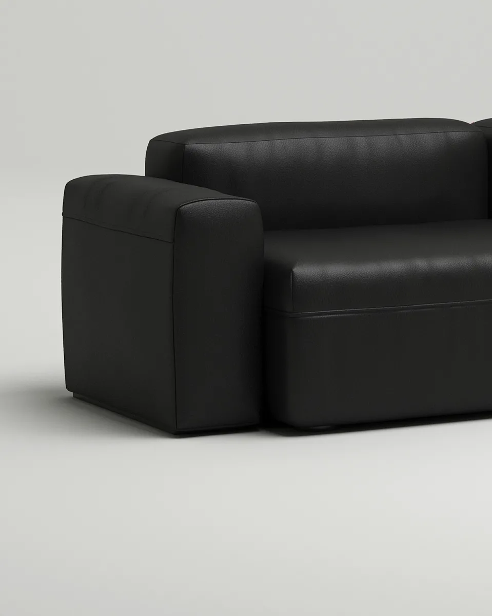 Прямой диван Нирвана черный со спальным местом 160x200