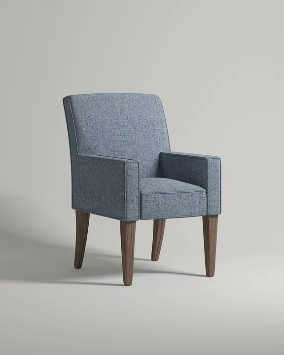 Удобный стул Борген с подлокотниками и кантом. Материал: рогожка. Цвет: синий (Mys 788)