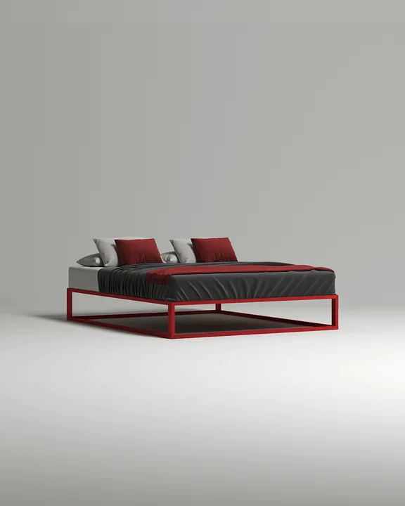 Кровать Дален под матрас 160x200 без изголовья и ящика для белья. Материал: RAL 3024 (металл) Кровать Дален под матрас 160x200 без изголовья и ящика для белья. Материал: металл - RAL 3024