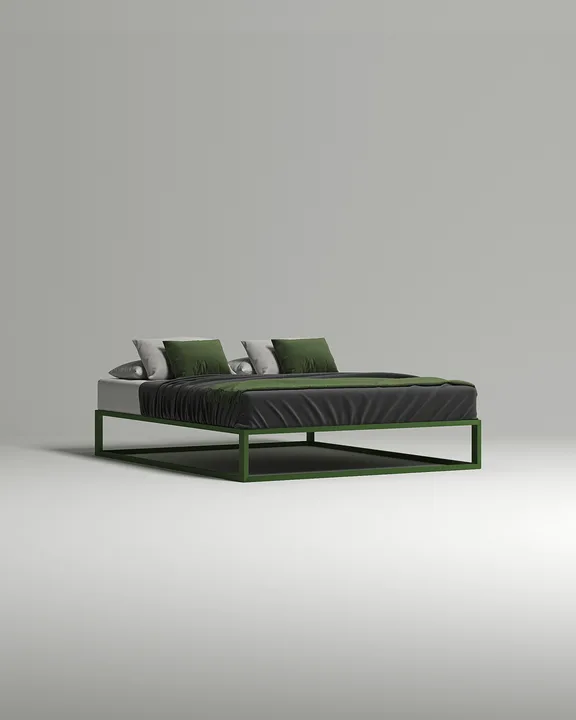 Кровать Дален под матрас 160x200 без изголовья и ящика для белья. Материал: RAL 6029 (металл) Кровать Дален под матрас 160x200 без изголовья и ящика для белья. Материал: металл - RAL 6029