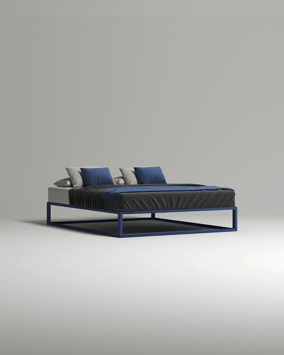 Кровать Дален под матрас 160x200 без изголовья и ящика для белья. Материал: RAL 5017 (металл) Кровать Дален под матрас 160x200 без изголовья и ящика для белья. Материал: металл - RAL 5017