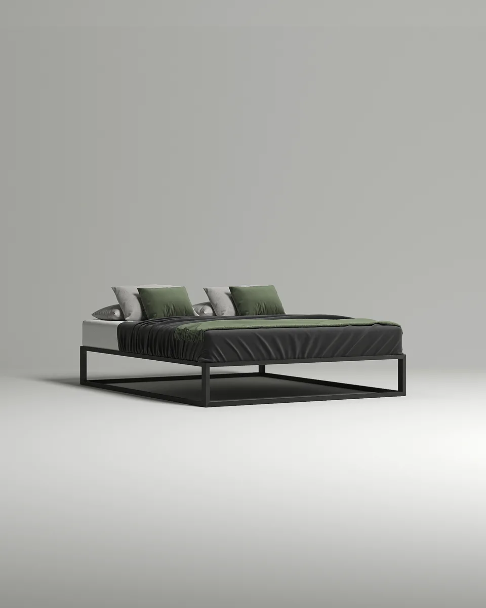 Кровать Дален под матрас 200x200x40 без изголовья и ящика для белья. Материал: RAL 9005 (металл) Кровать Дален под матрас 200x200x40 без изголовья и ящика для белья. Материал: металл - RAL 9005