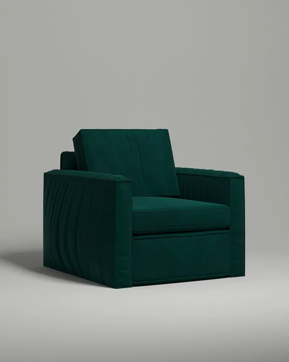 Кресло Борген без ножек с подлокотниками (изумрудный велюр) Кресло Борген без ножек с подлокотниками (изумрудный велюр - Velutto 20) от Kalibroom