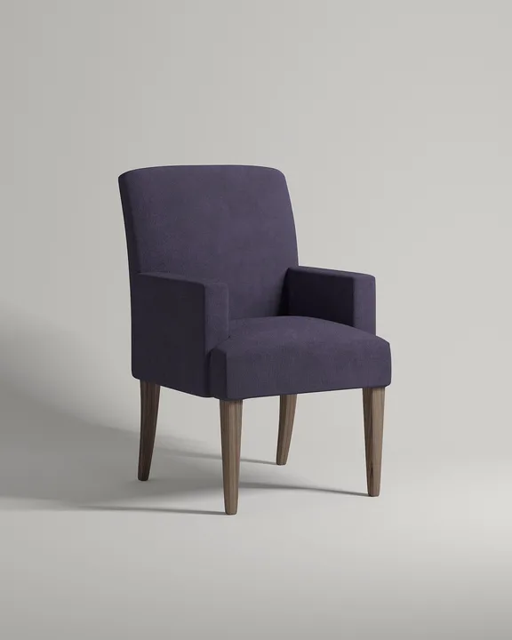 Удобный стул Борген с подлокотниками. Материал: микровельвет. Цвет: фиолетовый (Velvet lux 93)