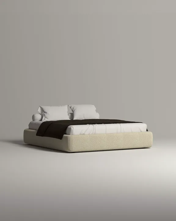 Кровать Мэдс под матрас 140x200 без изголовья с ящиком для хранения белья. Материал: букле - Buckle white A