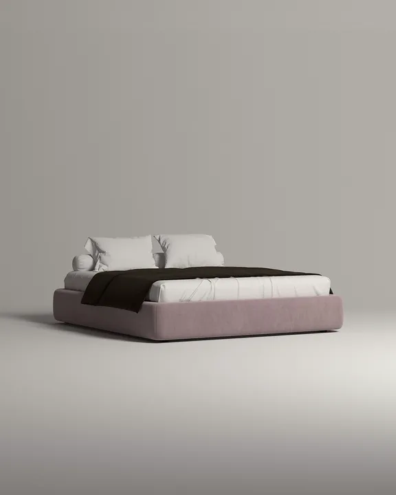 Кровать Мэдс под матрас 140x200 без изголовья с ящиком для хранения белья. Материал: велюр - Velutto 11